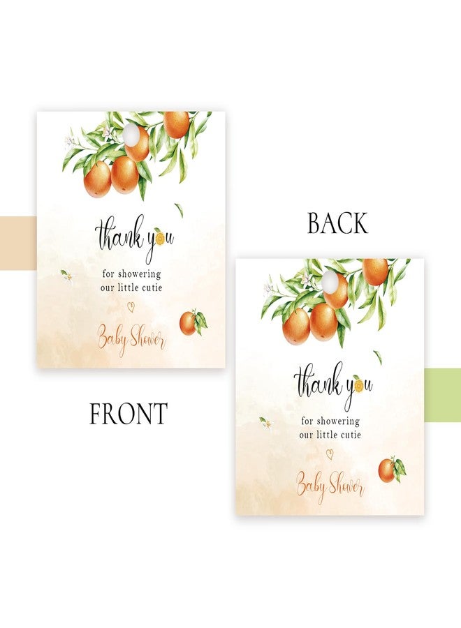 FORSHEEP 50pcs Orange Thank You Tags, Orange Gift Tag with String for Gender Reveal Party, Round Thank You Paper Tags for Little Cutie Birthday/Wedding Party Favors - Image 4